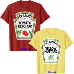 Yellow Mustard DIY Ketchup Apparel Condiments Couples Group Halloween Costume T-Shirt Gifts  Aesthetic Clothes