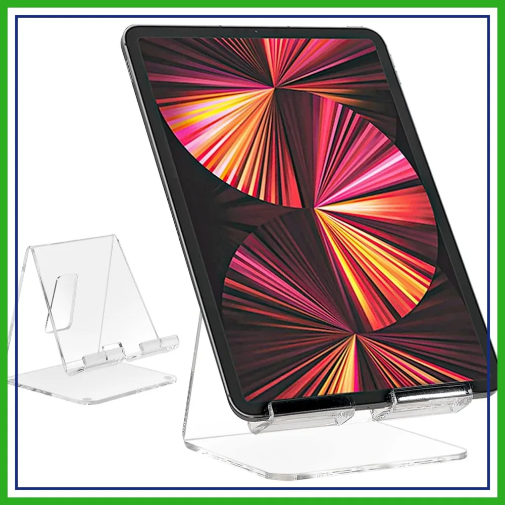 

Clear Acrylic Desk Tablet Stand - Compatible with iPad & Galaxy Tab (4-13 inches)