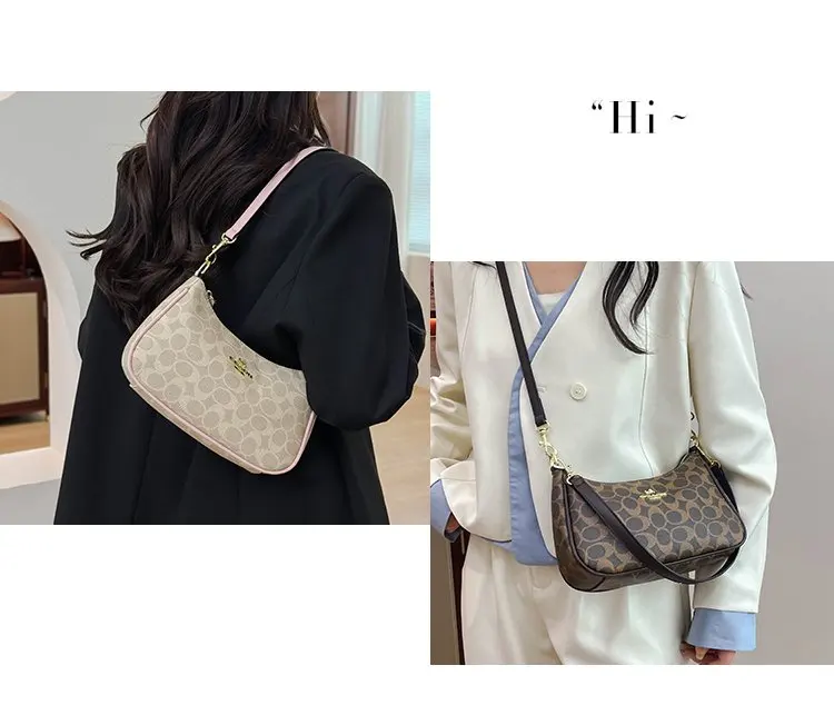 Trendy Magnetic Closure Handbag 2025 - Small Square Coffee/White/Rice Color Women's Purse, Lightweight Everyday Shoulder Bag