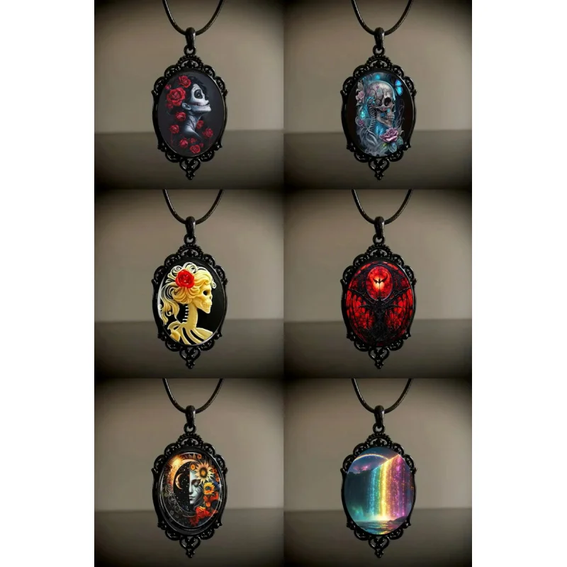 Temperament Special Creative Pattern Glass Men And Women Pendant Necklace Temperament Jewelry Wholesale