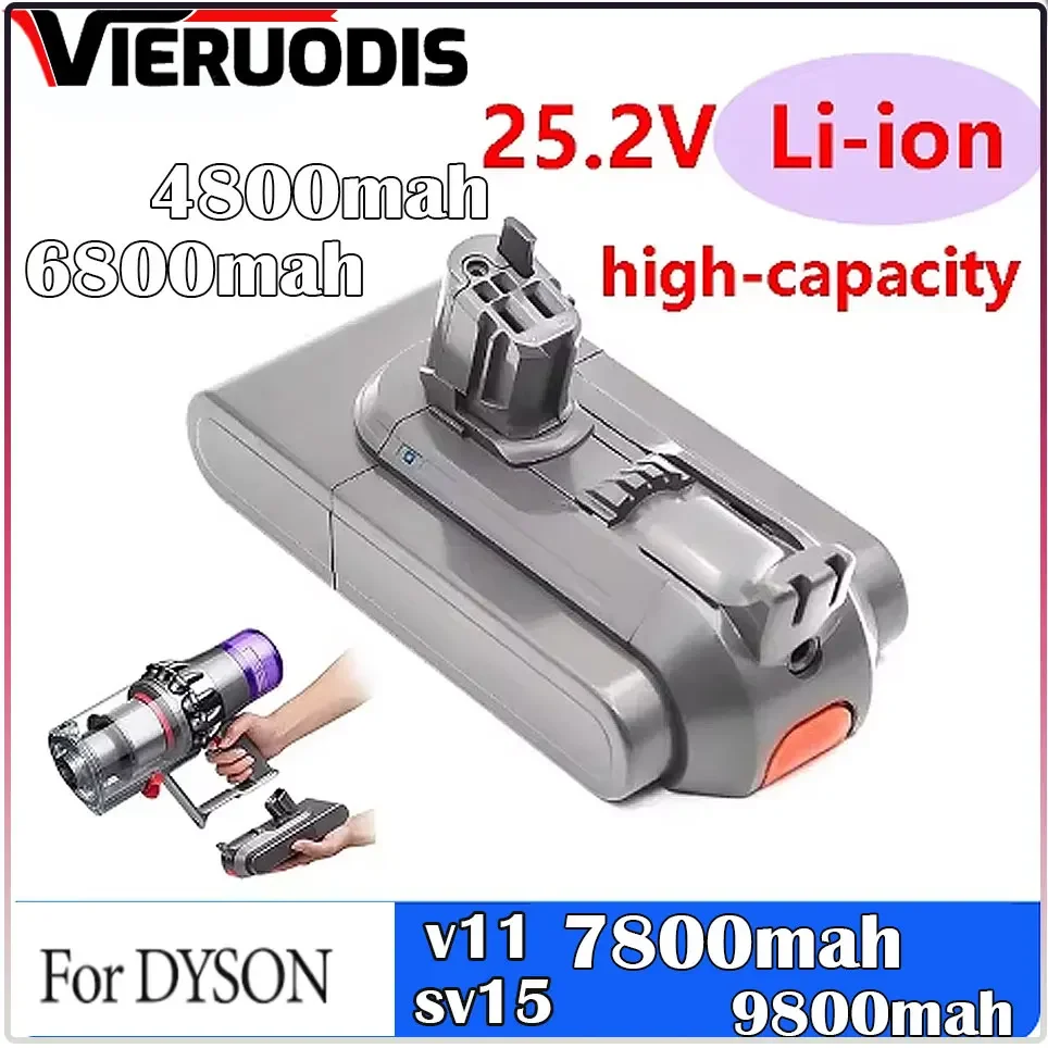 

high-capacity for Dyson V11 Battery Absolute V11 Animal Li-ion Vacuum Cleaner Rechargeable Battery Super Lithium Cell 12800mAh