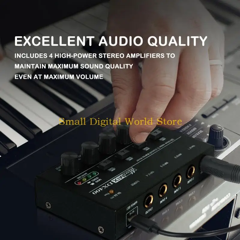 77ub Compact Mixer KTV Karaok 4 Channel Professional Sound Mixer