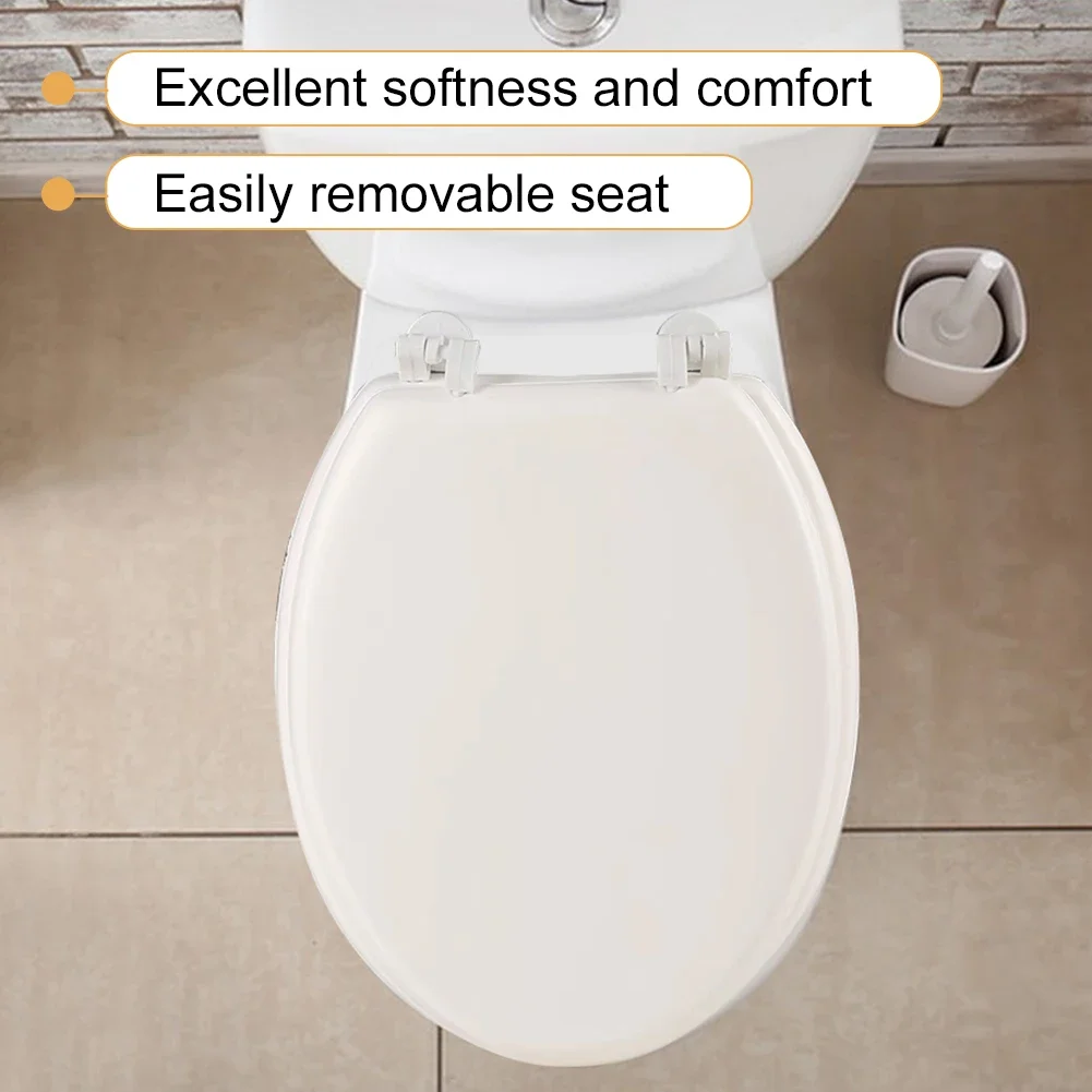 Soft Close Toilet Seat Cover Quick Release Oval Toilet Lid Replacement Cover Waterproof Toilet Seat Pad Bathroom Accessories