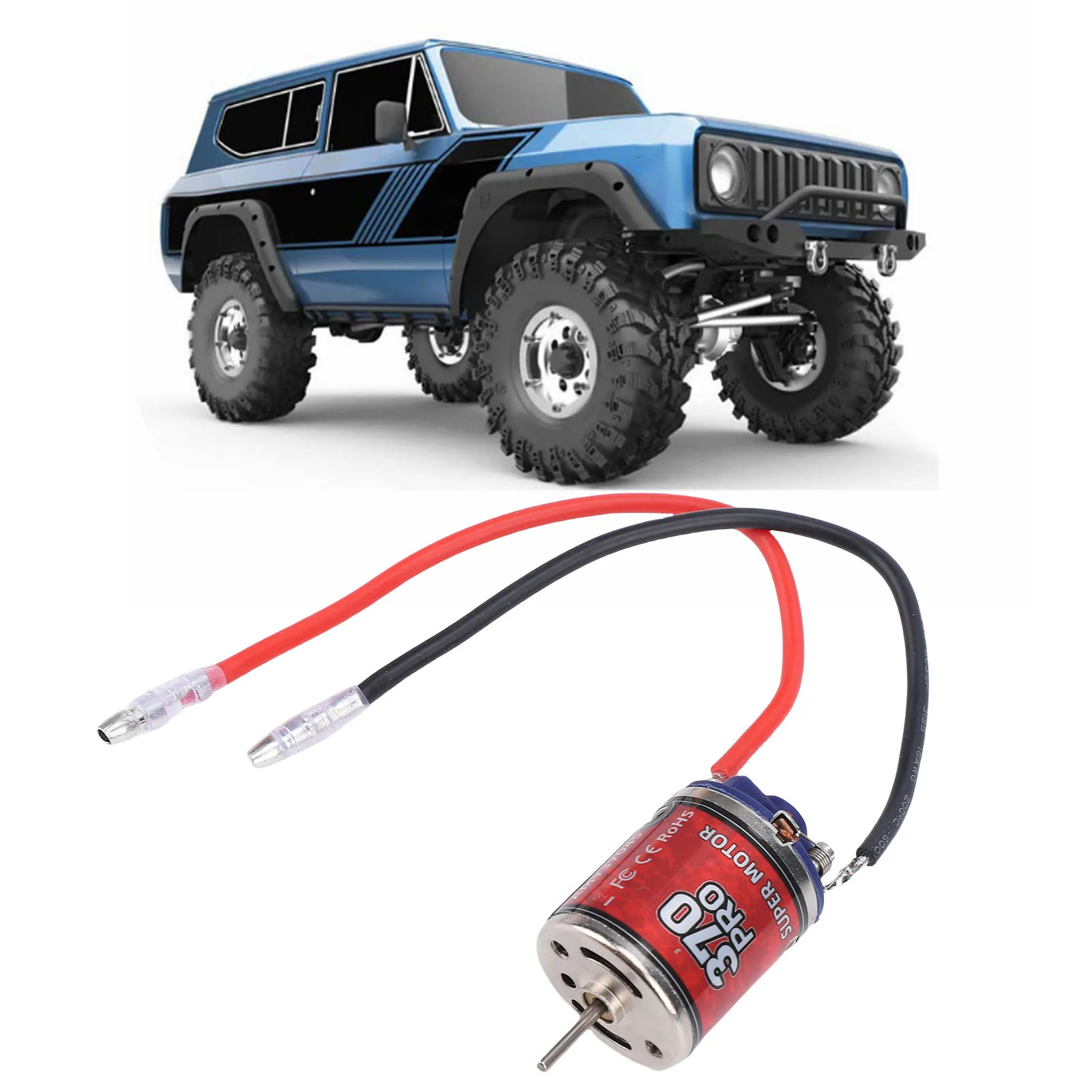 

370 Brushed Motor Stainless Steel Casing High Speed 45T 2.3mm D Shaft Low Noise Brushed Motor for RC Car Boat