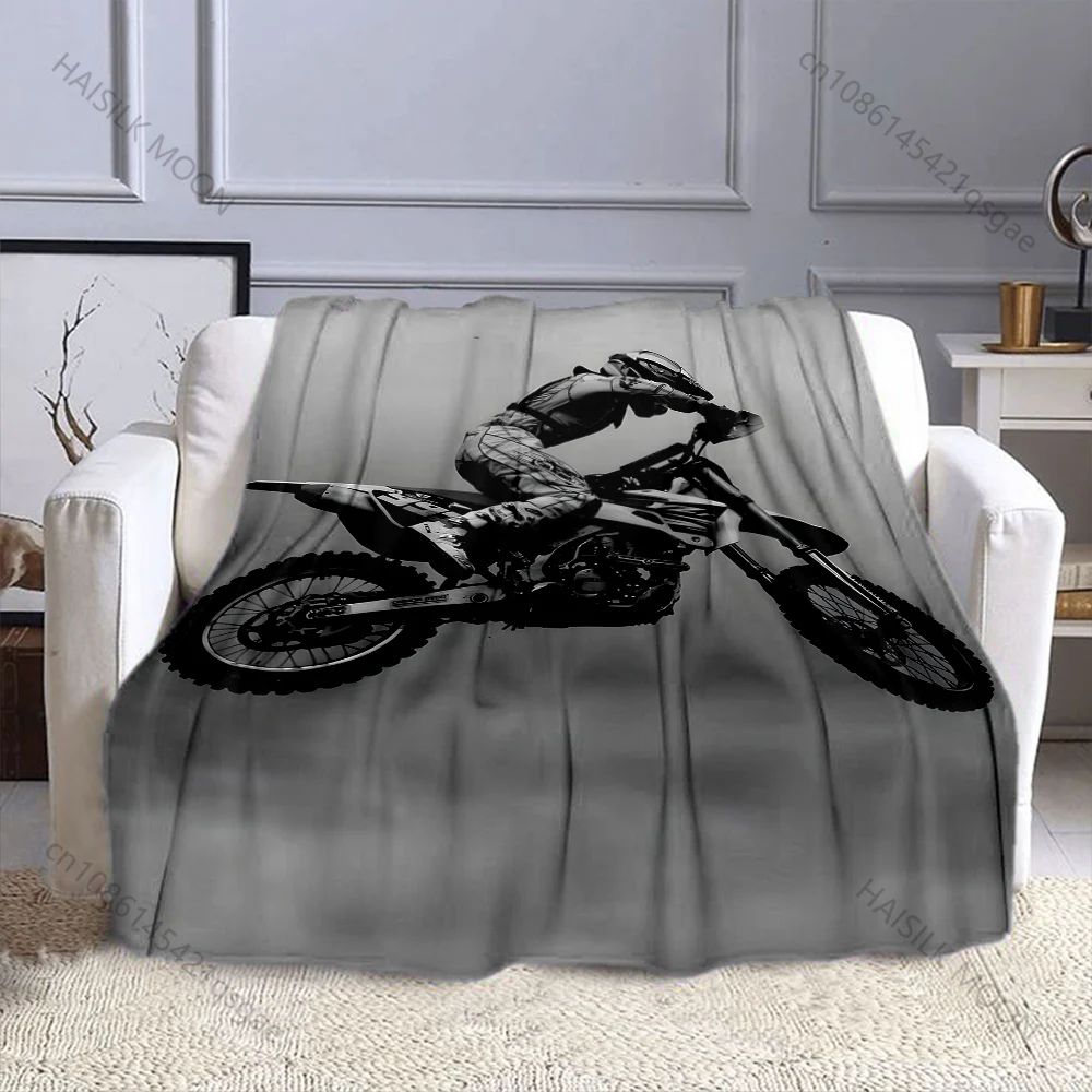 1PC Motocross rider airborne jump silhouette sky Print Adult Children Warm Blankets Home Travel Car Soft Comfortable luxury gift