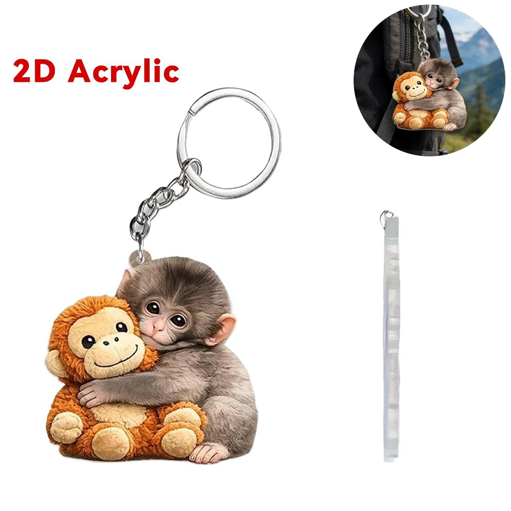 Japan Baby Punch The Monkey Acrylic 2D Pendant Toys Keychain Accessories Creative Bag Backpack Jewelry Accessories Gift For Kids