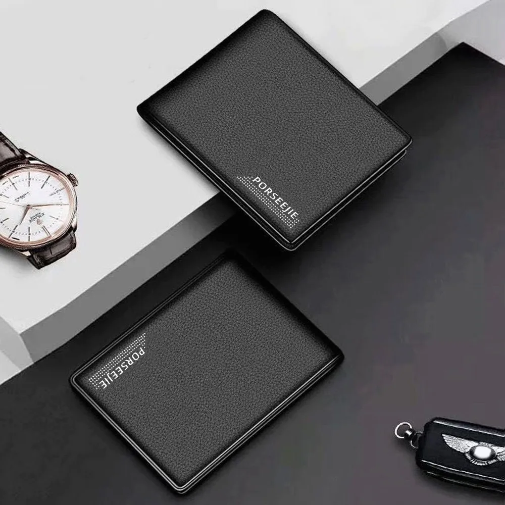 Classic Style Portable Short Male Wallet PU Leather Mini Money Bag Anti Theft Card Holder Men
