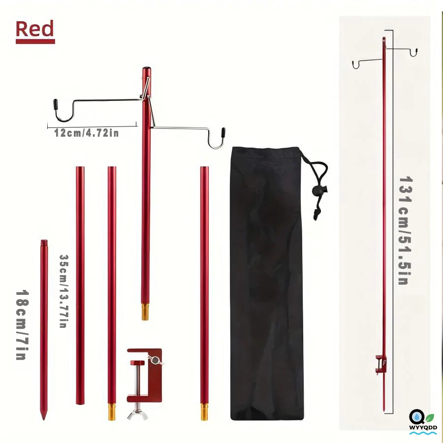 

Collapsible Camping Lamp Pole,Adjustable Heights Lightweight Aluminum Alloy Outdoor Lantern Pole Hanger for Picnic,Hiking,Garden