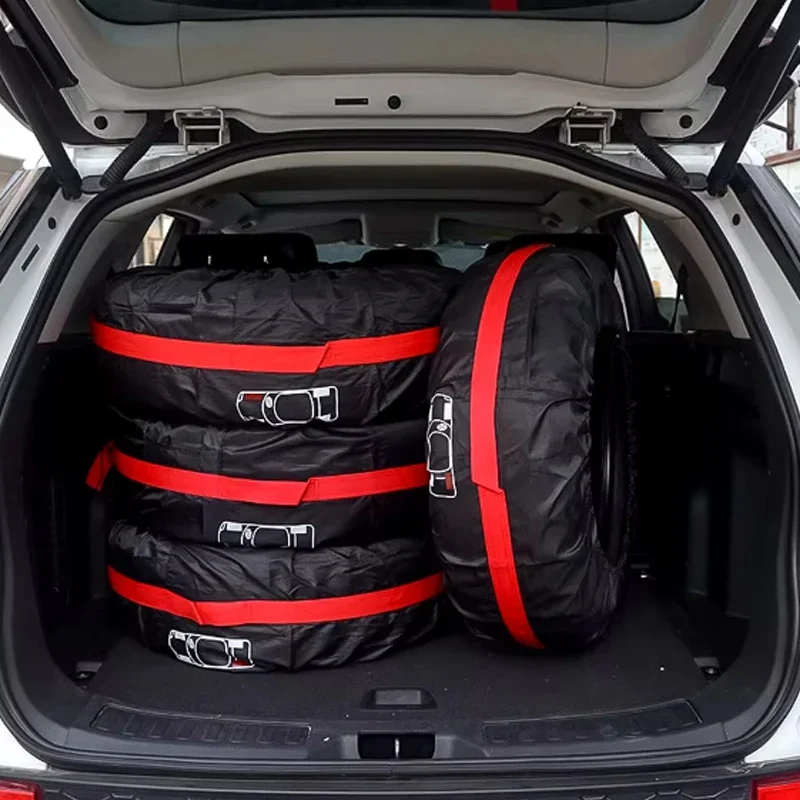 1PC Red 66/80mm Tire Cover Car Spare Tire Cover Car Wheel Tire Storage Bag Dust Protector Car Accessories