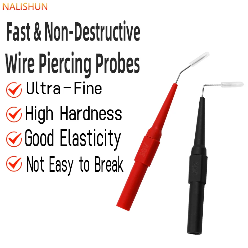 Diagnostic Tools Multimeter Test Lead Extention 30V  Back Piercing Needle Tip Probes 0.7MM Car Automotive Test Probe Kit