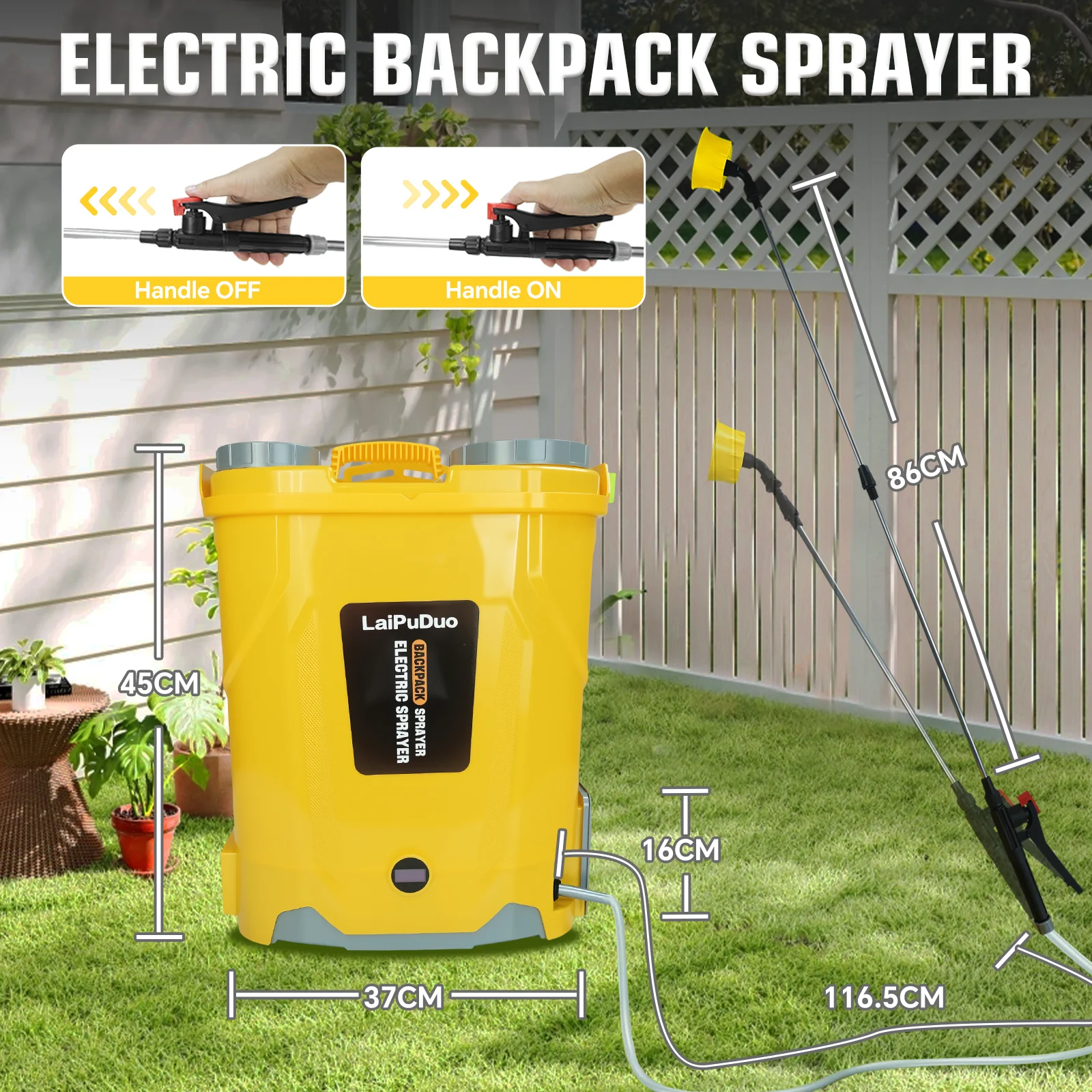 بخاخ حقيبة الظهر الكهربائية 20 لتر سعة 5.3 جالون 100 رطل لكل بوصة مربعة بخاخ زراعي مع 4 فوهات لبطارية ديوالت 20 فولت