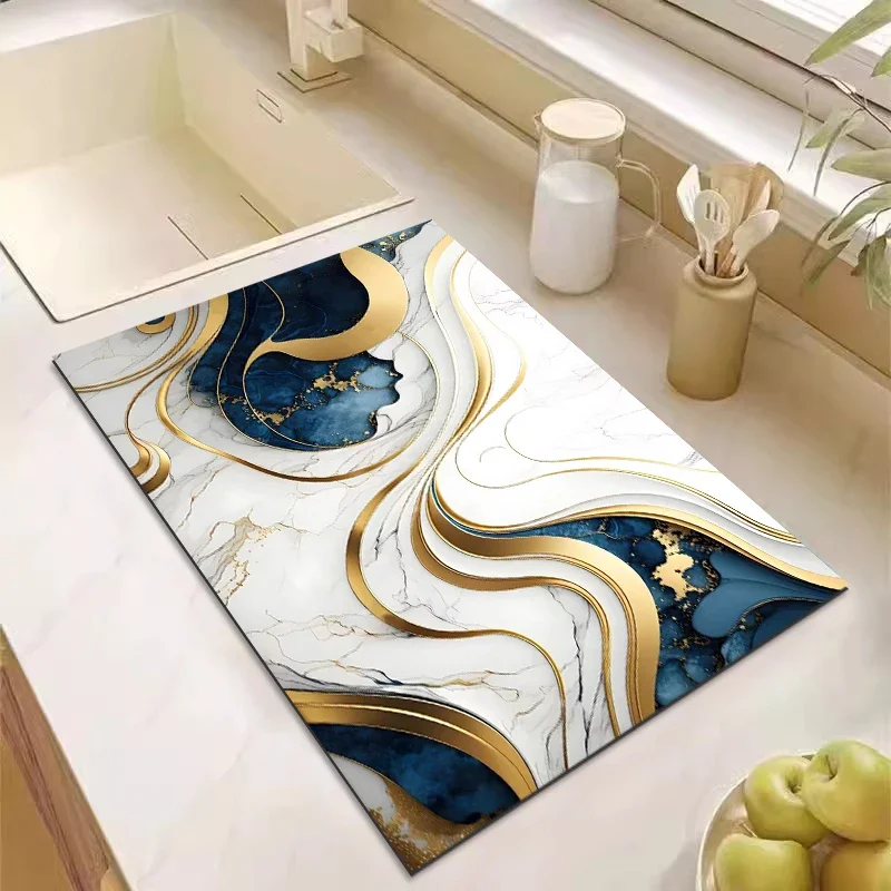 Kitchen Draining Mat Super Absorbent Tableware Pad Coffee Dish Drying Sink Washstand Placemat Bathroom
