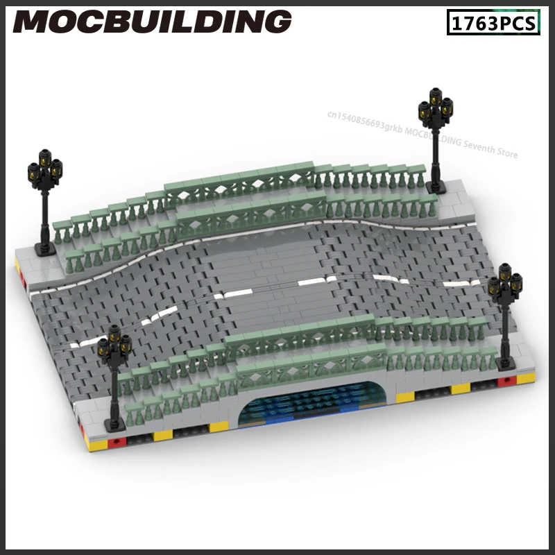 MOC Building Blocks Road Bridge Model City Landscape Highway Traffic DIY Assembly Bricks Birthday Present Christmas Gifts Toys