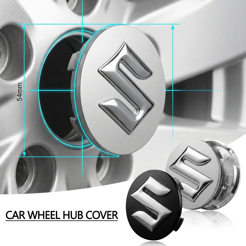 4 unidades de tapas de buje de rueda de 54 mm con emblema para Suzuki Samurai Ltz 400 Vitara Gsr Jimny Escudo Swift Strom