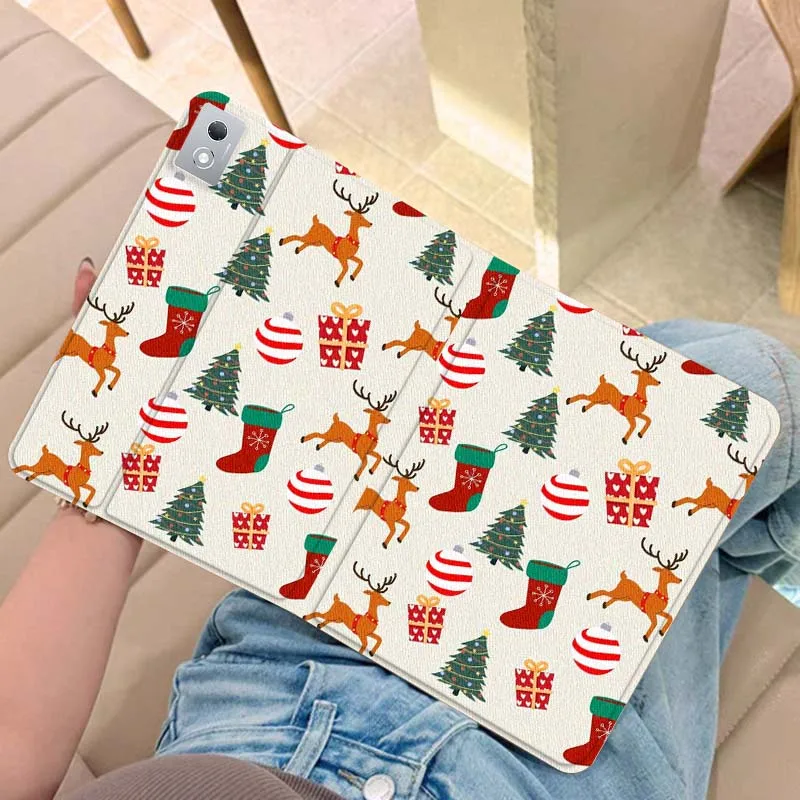 

Christmas cartoon pattern For Legion Xiaoxin Pad Y700 K10 M10 P11 K11 Pro Plus 10.6 11.5 Inch 2021 2023 2025 Tablet Case