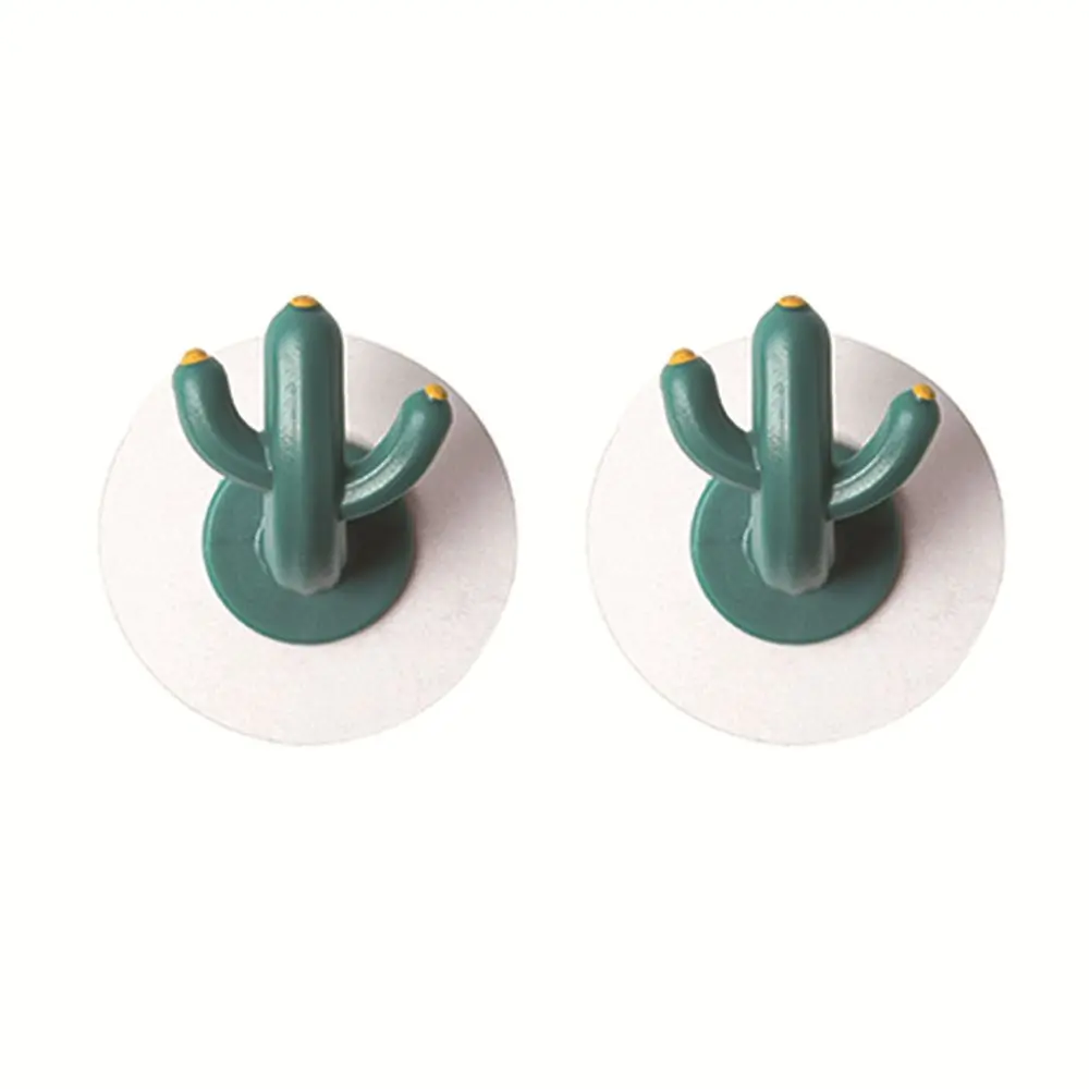 Pegatinas multifuncionales para decoración de pared, ganchos adhesivos para llaves, colgador de ropa, Cactus
