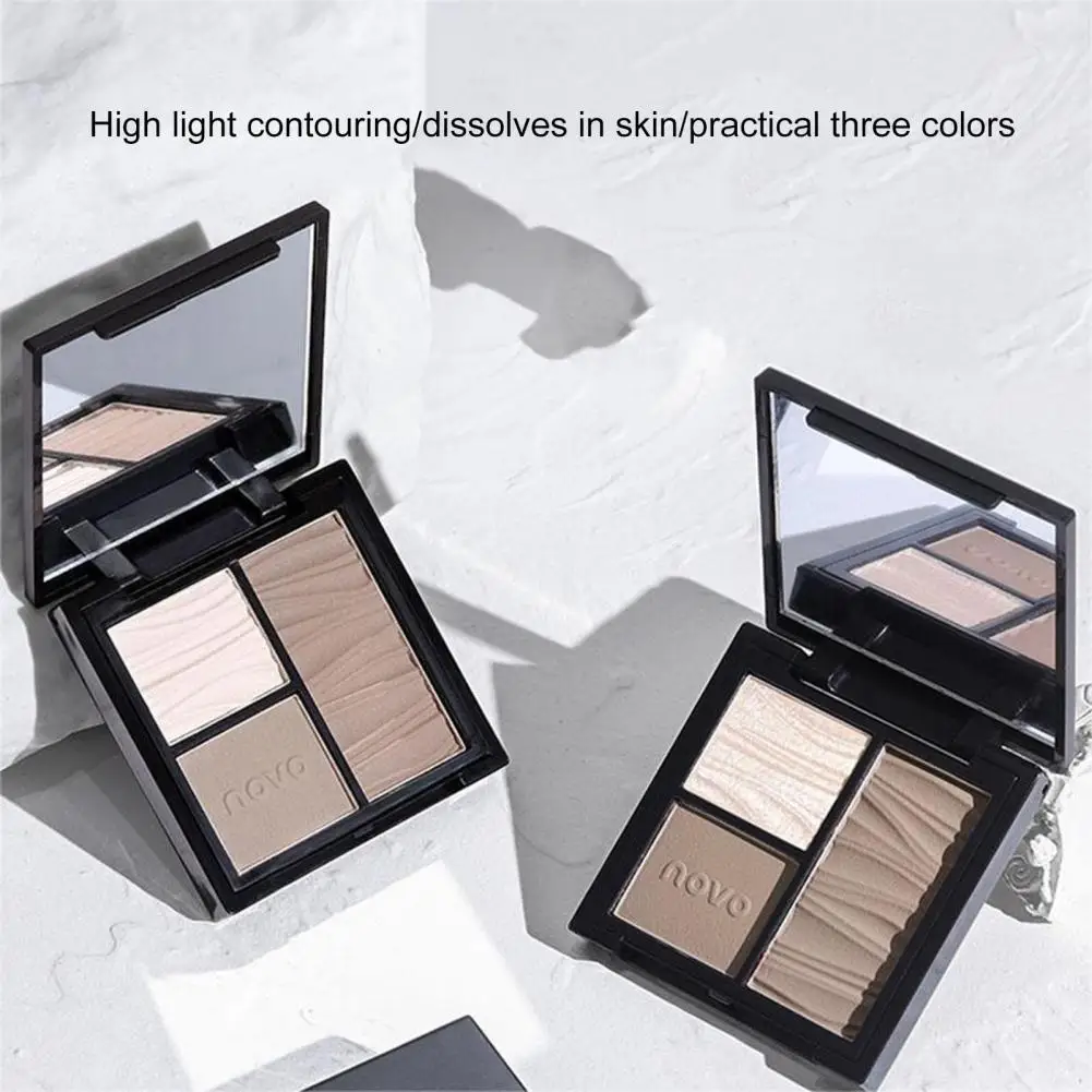 Silhouette Nose Shadow Palette Multi-effect Contour Palette Sculpted Brightened Face 3-color Shadow Disk for Three-dimensional