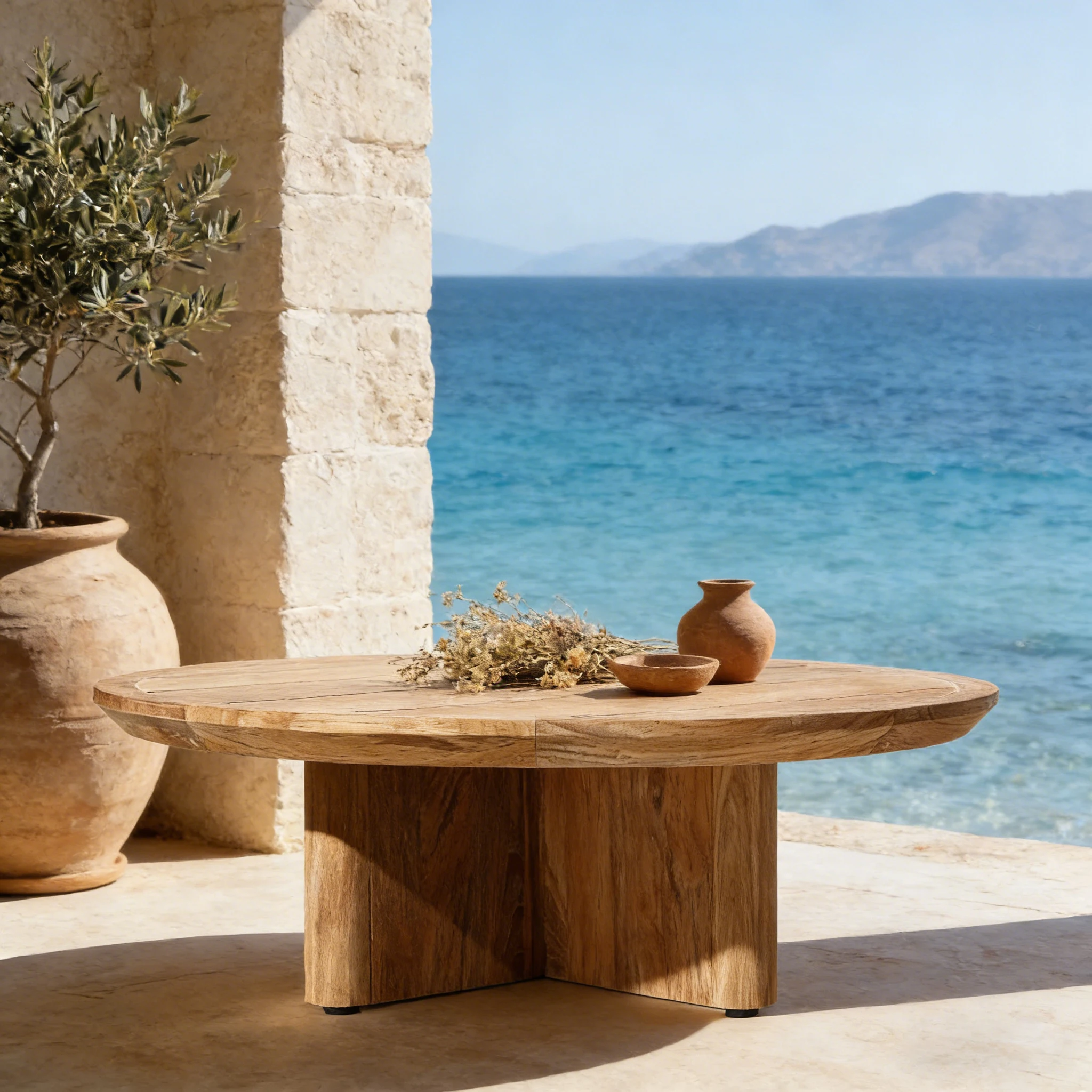 Minimalist k Round Coffee Table Close to Ground for Modern Patio Garden and Outdoor Lounge Seating