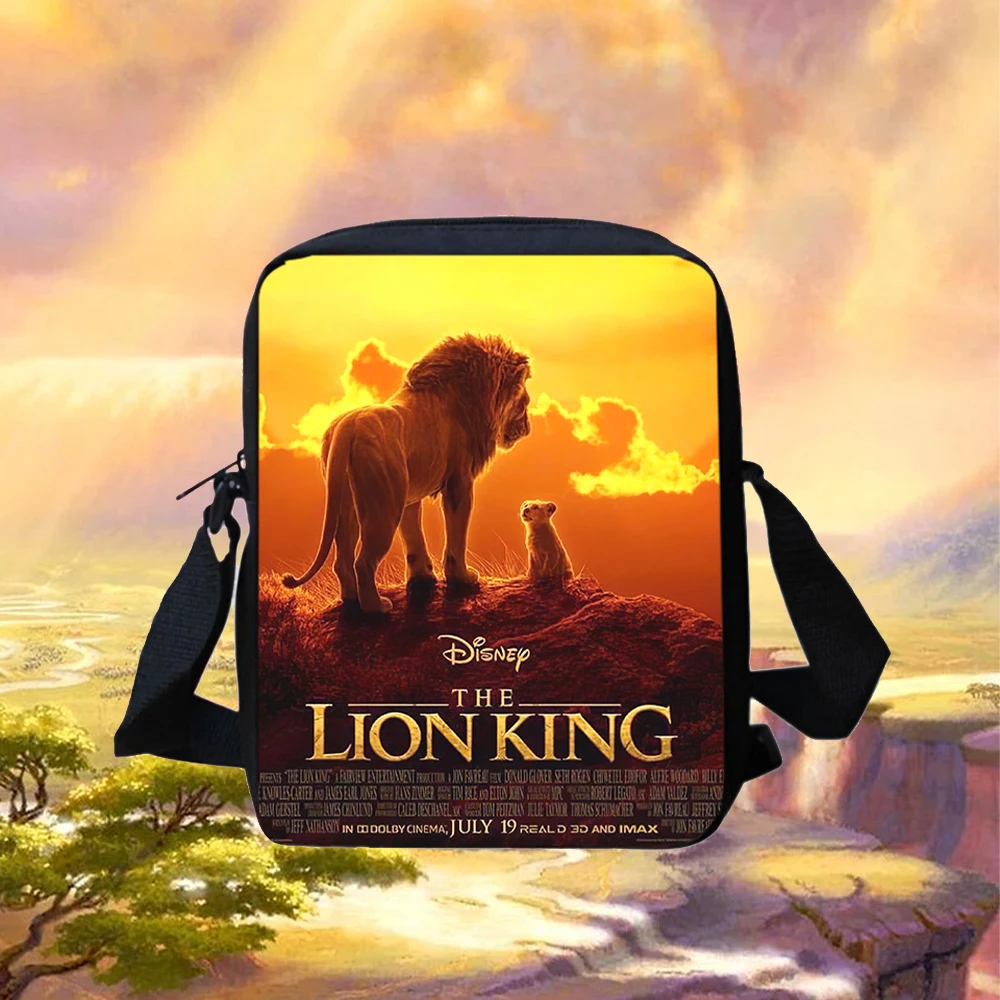 

Сумка через плечо с принтом «Король Лев» для мальчиков и девочек, детская повседневная сумка для хранения, детская сумка для телефона, сумка для покупок
