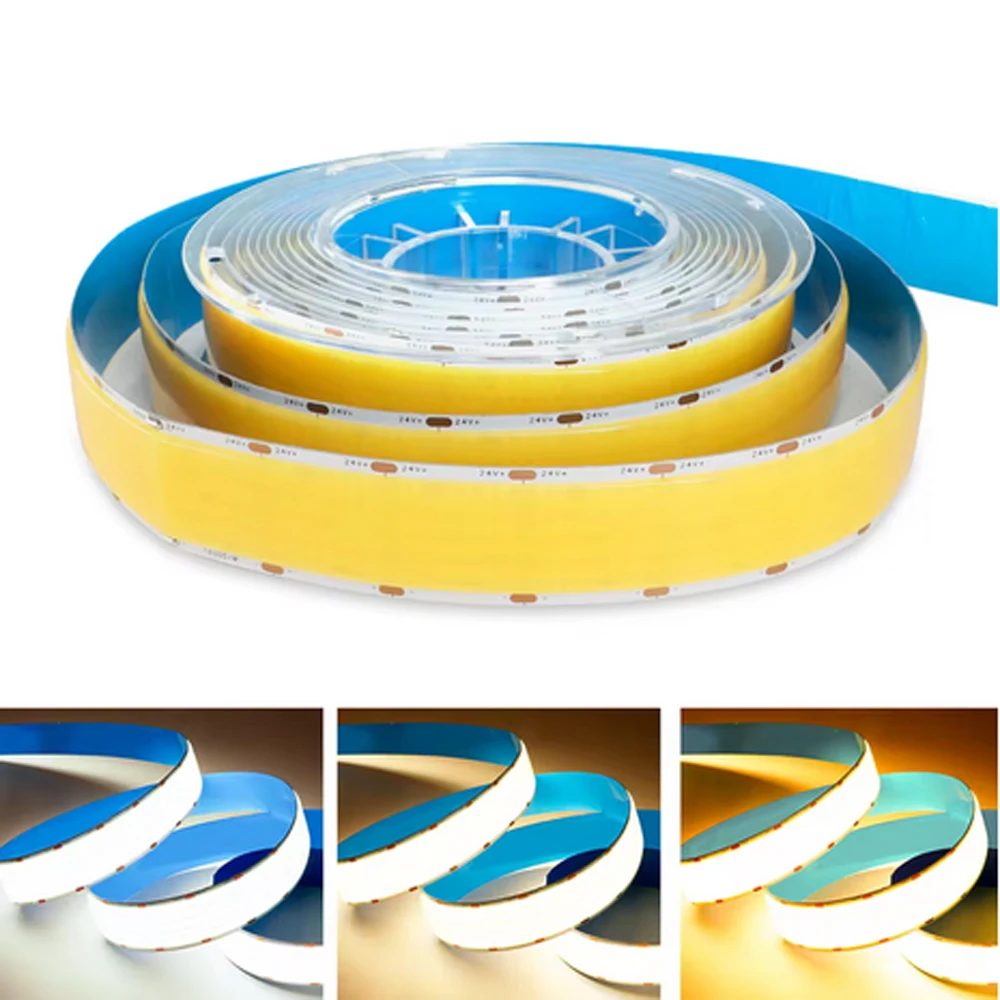 

Суперяркая диммируемая светодиодная лента COB, 30 мм PCB, 1600 светодиодов/м, высокая плотность, гибкая лента, 3000-6500K, линейные светодиодные светильники, DC12V 24V