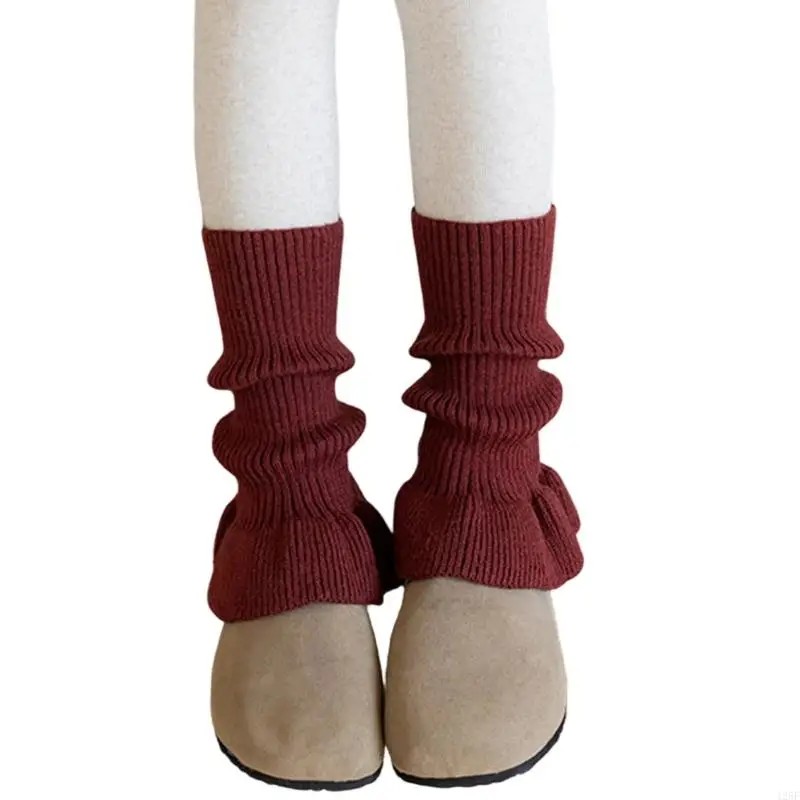 Childrens Calf Socks Flared Leg Warmers Stretchy Winter Loose Socks Warm Acrylic Knit For Active Girls 425F