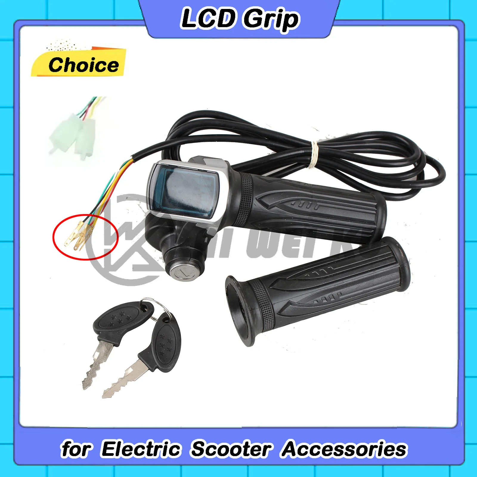 AliExpress NONE 24V 36V 48V 1Pair Electric Scooter Bike Throttle Speed Adjustment Handle with Key Lock Display Divides LCD Grip
