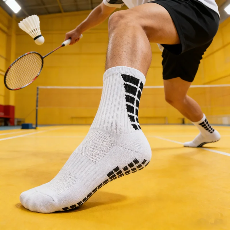 Towel Bottom Grip Socks Breathable For Men Women Athletic Running Tennis Soccer