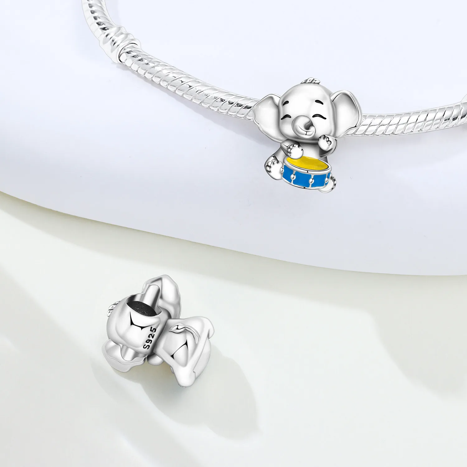 Cartoon Bear Rabbit Fox Crocodile Elephant Charm Original Silver Plated Bead Fit Bracelets Bag Keychain Diy Women Gift Accessory