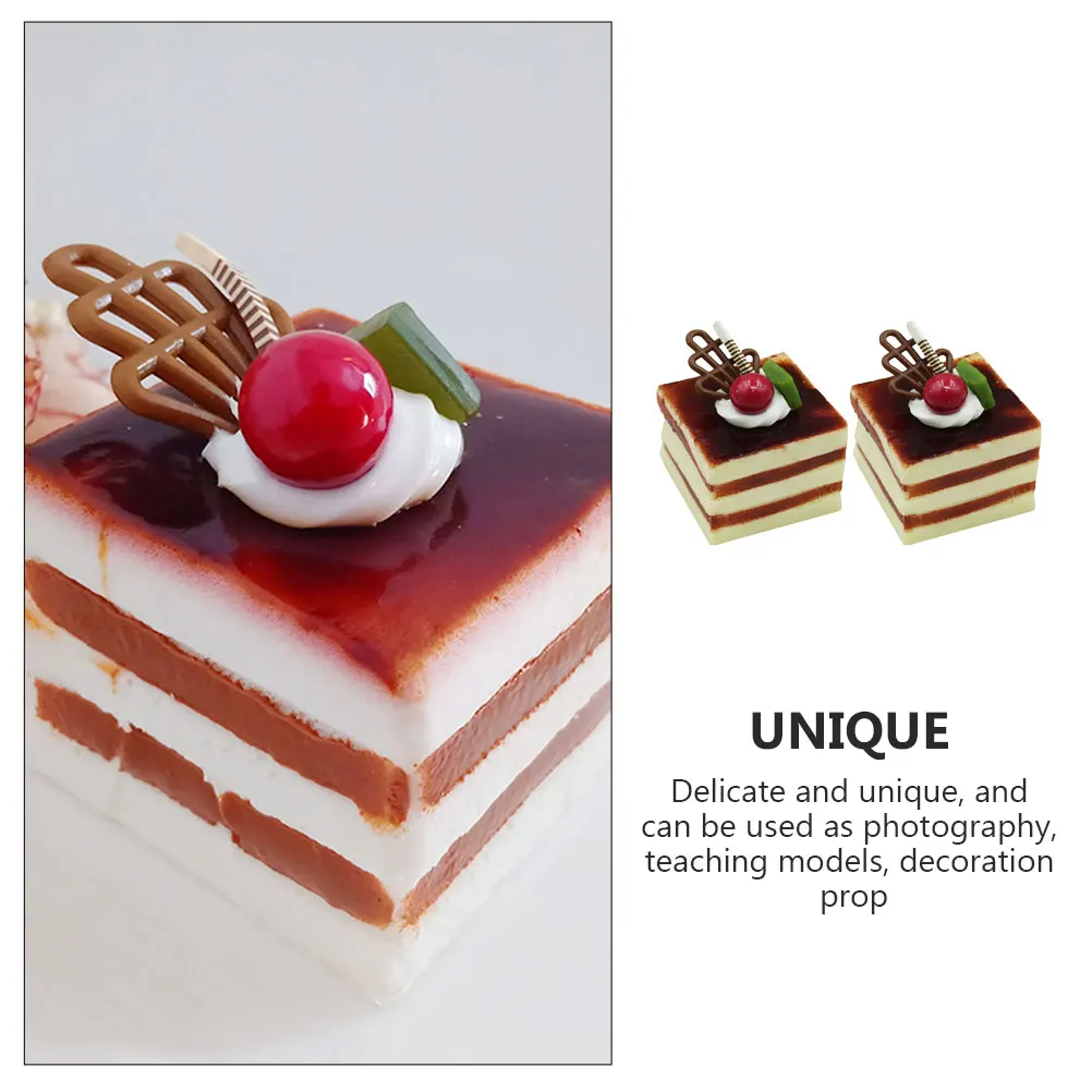 

2 Pcs Simulated Cake Props Realistic Model Artificial Dessert Simulation Fake Pu