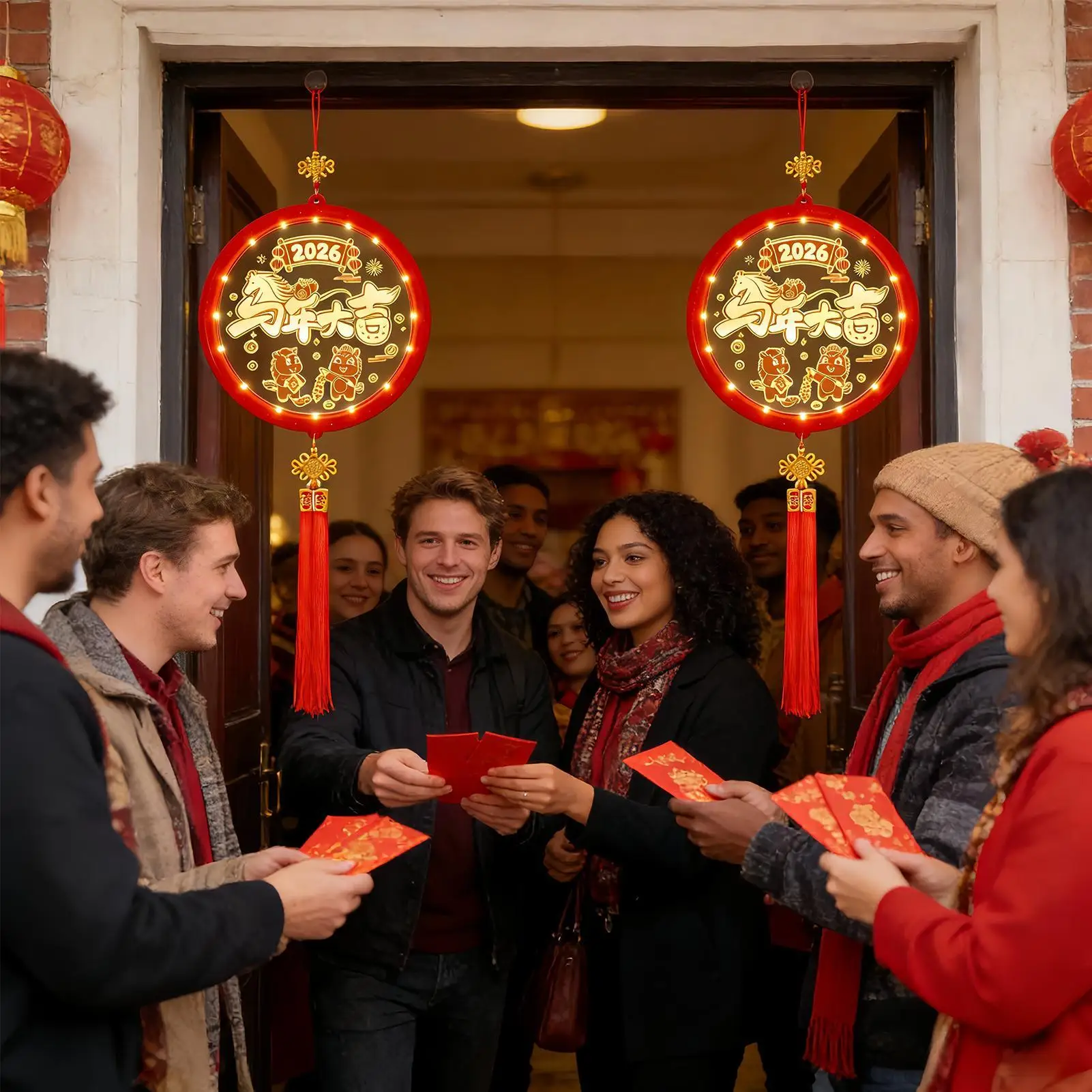 

Decorative Lights 2026 Year Of The Horse Led Light Ornament Good Luck Ornaments For Car Windowsill Bedroom Balconies Doorways