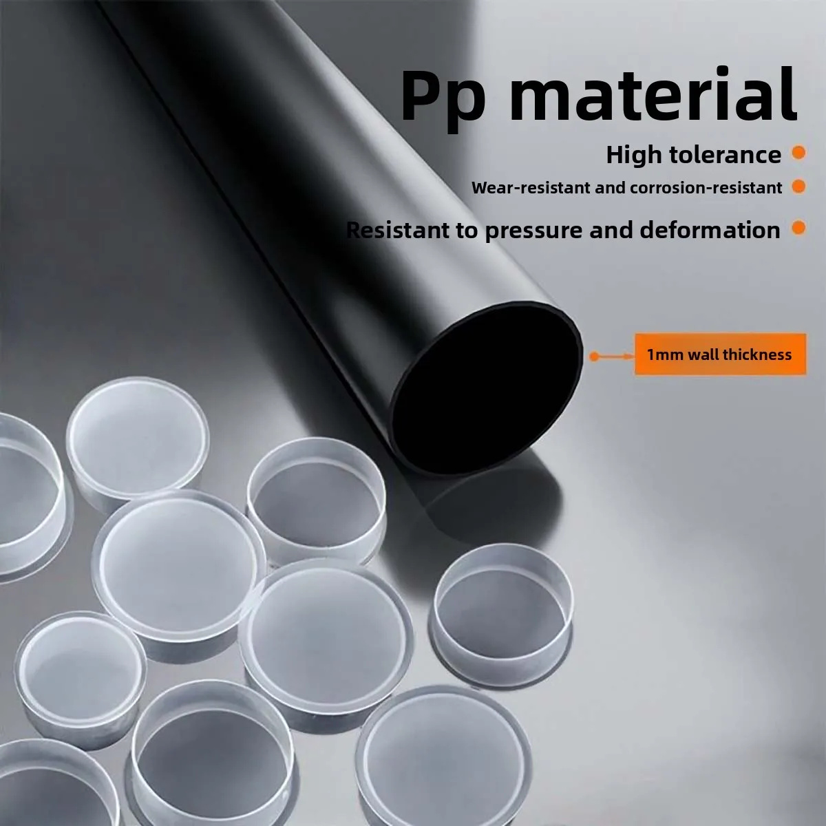 Black PP Plastic Mailing Tube with End Caps,Crush‑Resistant Poster Storage Tube for Painting,Artwork Shipping Packaging Tube