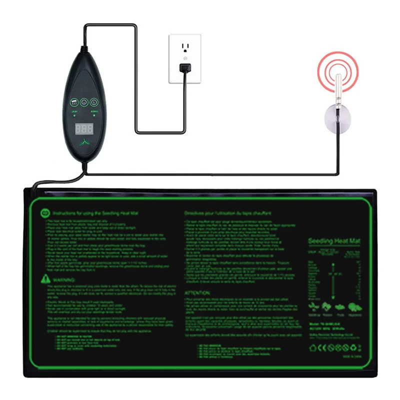 

AK25-Seedling Heating Mats Waterproof Heat Pad With Temperature Controller Carpet For Plant Hydroponic Seed