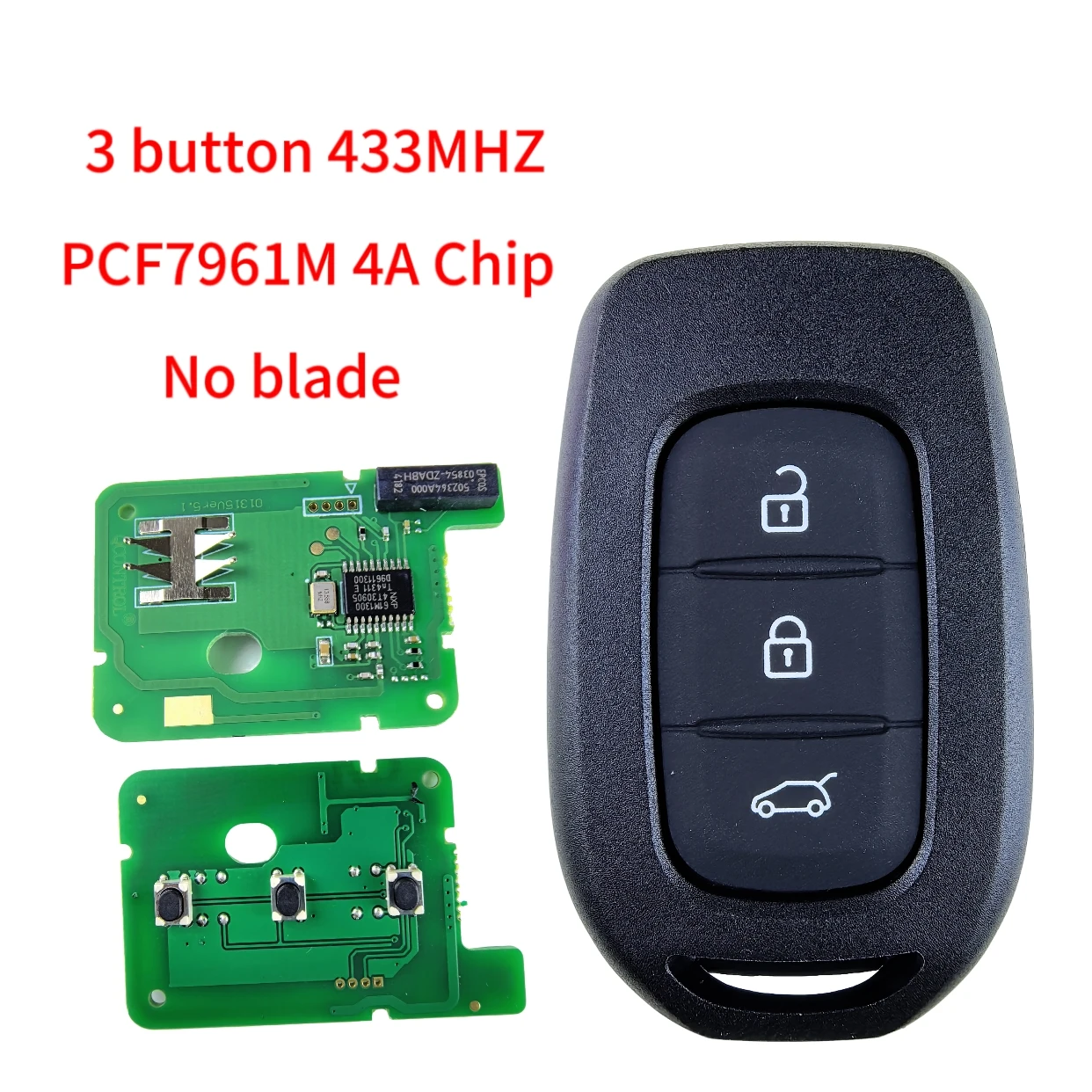 Jingxin 4A PCF7961 Chip 433Mhz 2/3-Tasten Autoschlüssel für Renault Sandero Logan Lodgy Dokker für Dacia Duster Smart Control Key – Detail 13
