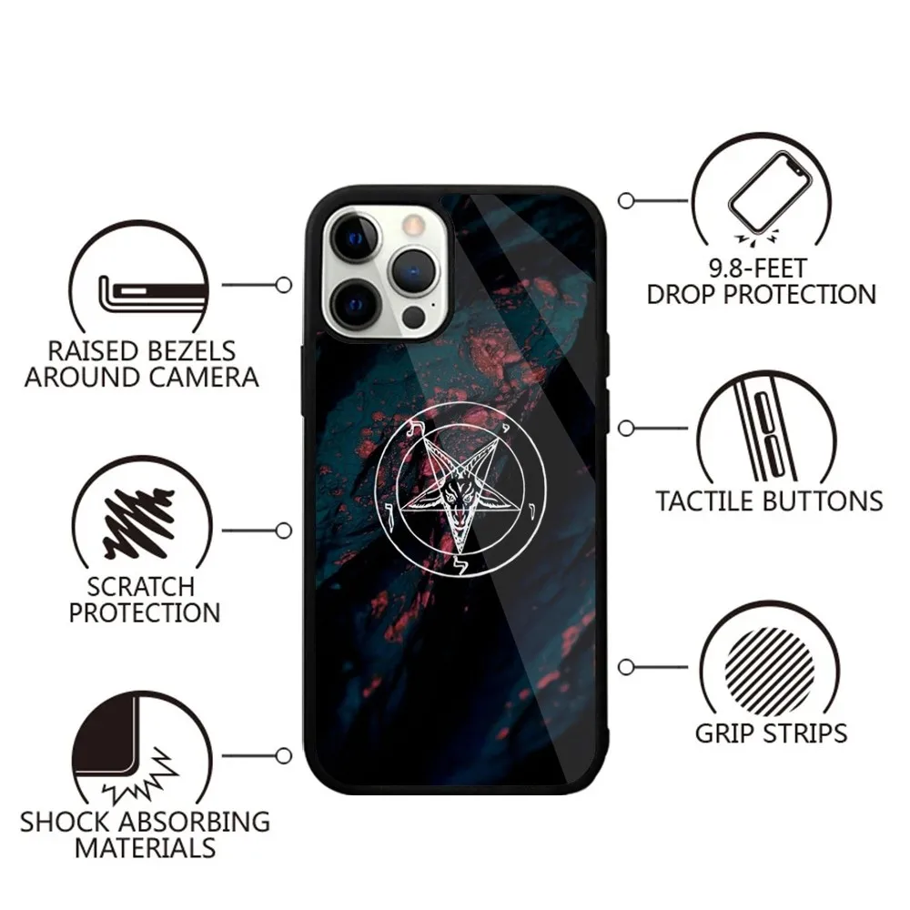 Satanic Scary Skull  Phone Case Strong Magnetic For IPhone 16,15,14,13,Pro,Max,Plus,11,12,Mini For Magsafe Wireless Charging