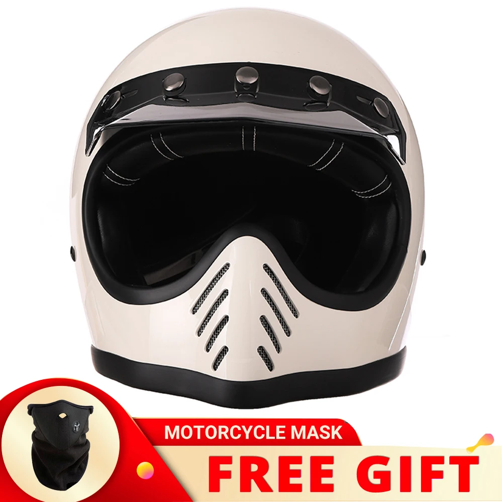 

Full Face Motorcycle Helmet Japan Technology Vintage Helmet Fiberglass Rosto Cheio Capacete Da Motocicleta Dot Approved Kask