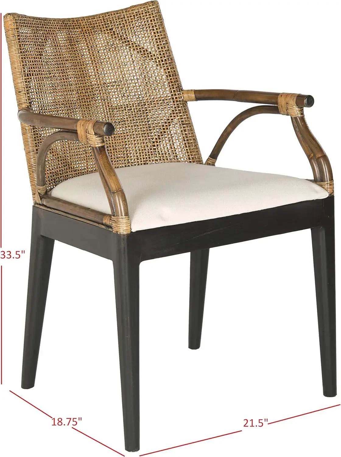 Tropical Woven Arm Chair, Brown/Black