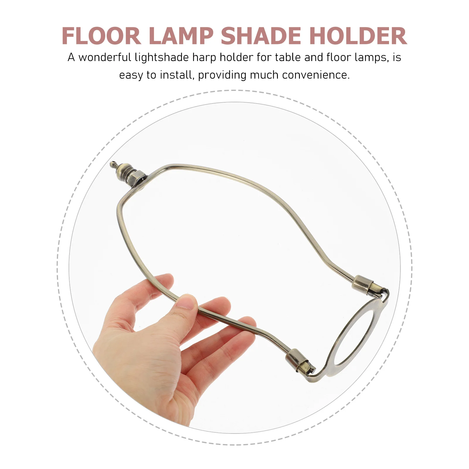 

2Pcs Floor Lamp Shade Harp Holder Alloy Lampshade Bracket Rustproof Metal Frame Easy Install for Tables Floor Lamps Lighting