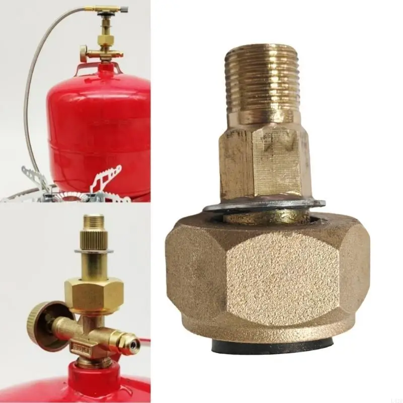 Camping Gas Stove Converter Coppers Outdoor Stove Connector Tanks Adapter Practical Gas Furnaces Conversion Head Enduring 