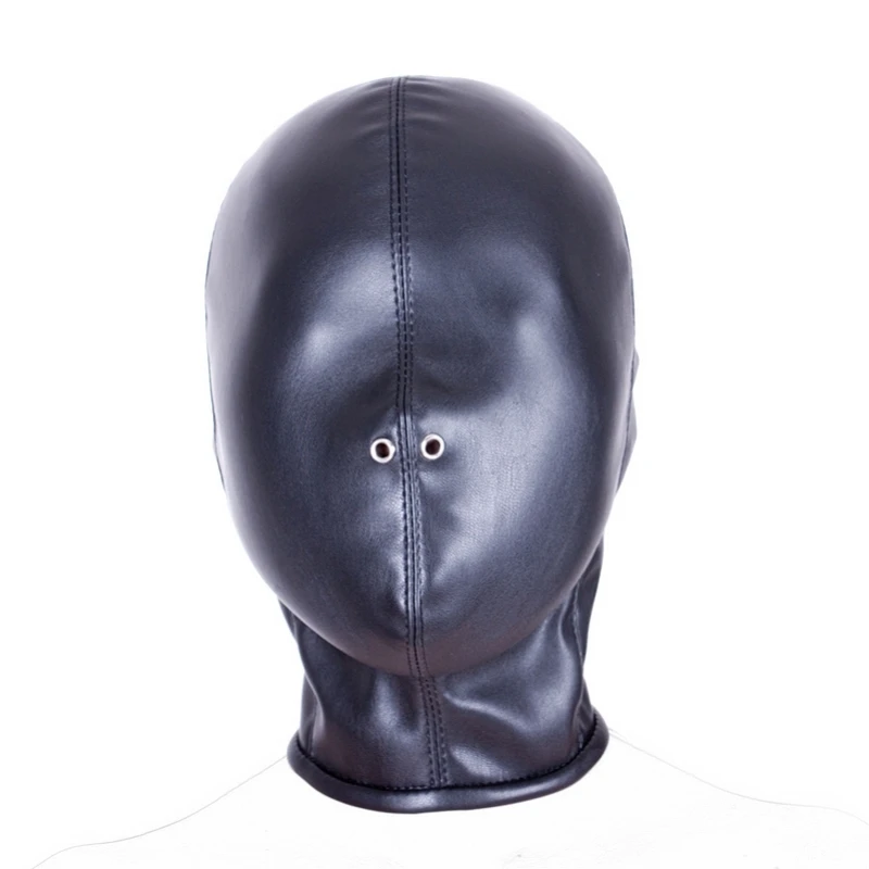 Maschera in pelle unisex a pieno facciale per uomo donna Giochi di società Copricapo Cosplay Accessori sexy Maschera divertente per Halloween con cerniera