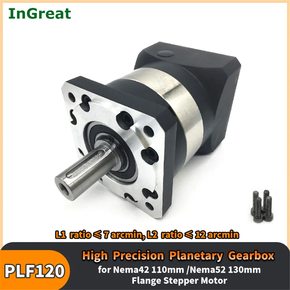 Nema52 Planetary Step-down Gearbox Ratio 3:1,10:1,50:1-100:1 7Arcmin 19/24mm Input for 3 Phase Nema42 Nema52 130mm Stepper Motor