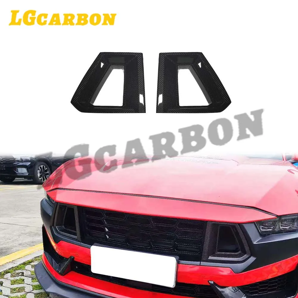 

LGcarbon для Ford Mustang, передняя решетка, боковая рамка вентиляционного отверстия, внешняя сухая рамка из углеродного волокна, внешние аксессуары для автомобиля, декор S650 GT