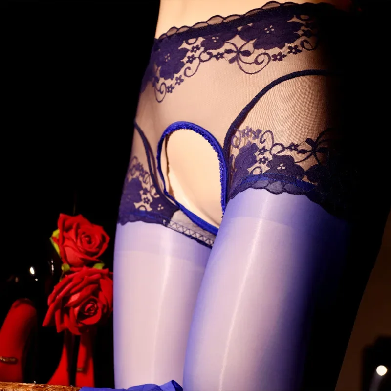 

Прозрачные колготки с конским маслом, трусики с открытой промежностью, нижнее белье с высокой талией, женские прозрачные глянцевые колготки, нейлоновые чулки, клубная одежда