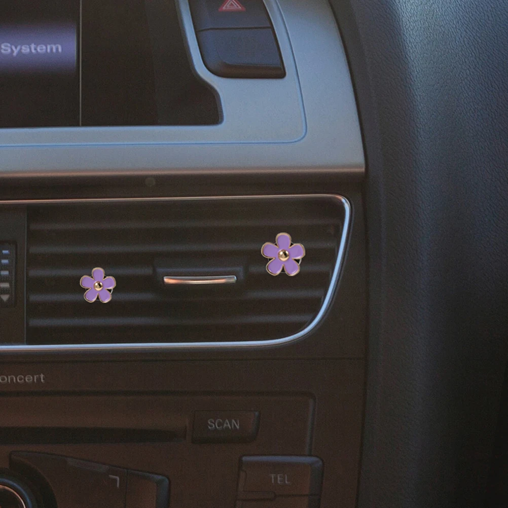 

8pcs Car Air Freshener Vent Clips Refillable Alloy Flower Fragrance Diffuser For Car Interior Accessories Women
