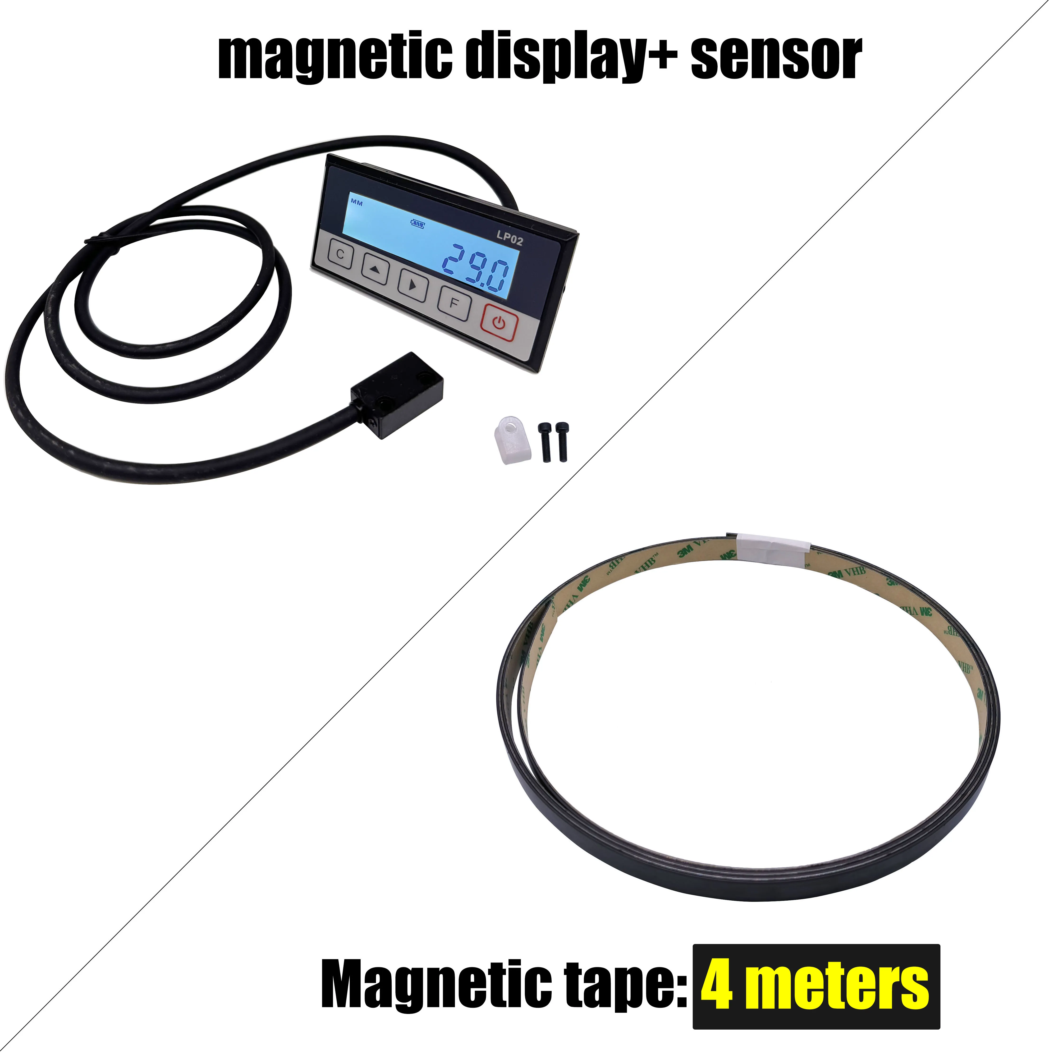 LP02 Magnetische Skala DRO Display Integrierte Embedded Magnet Messung System Magnetische Band mit Fleck Gürtel Profil Holzbearbeitung