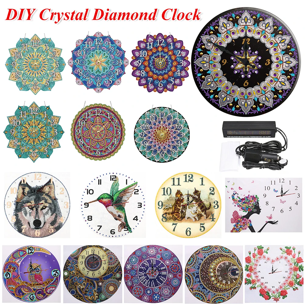 

5D DIY Crystal Diamond Clock Mandala Full Drill Special Shape Diamond Painting Clock Embroidery Cross Stitch Wall Clock for Home