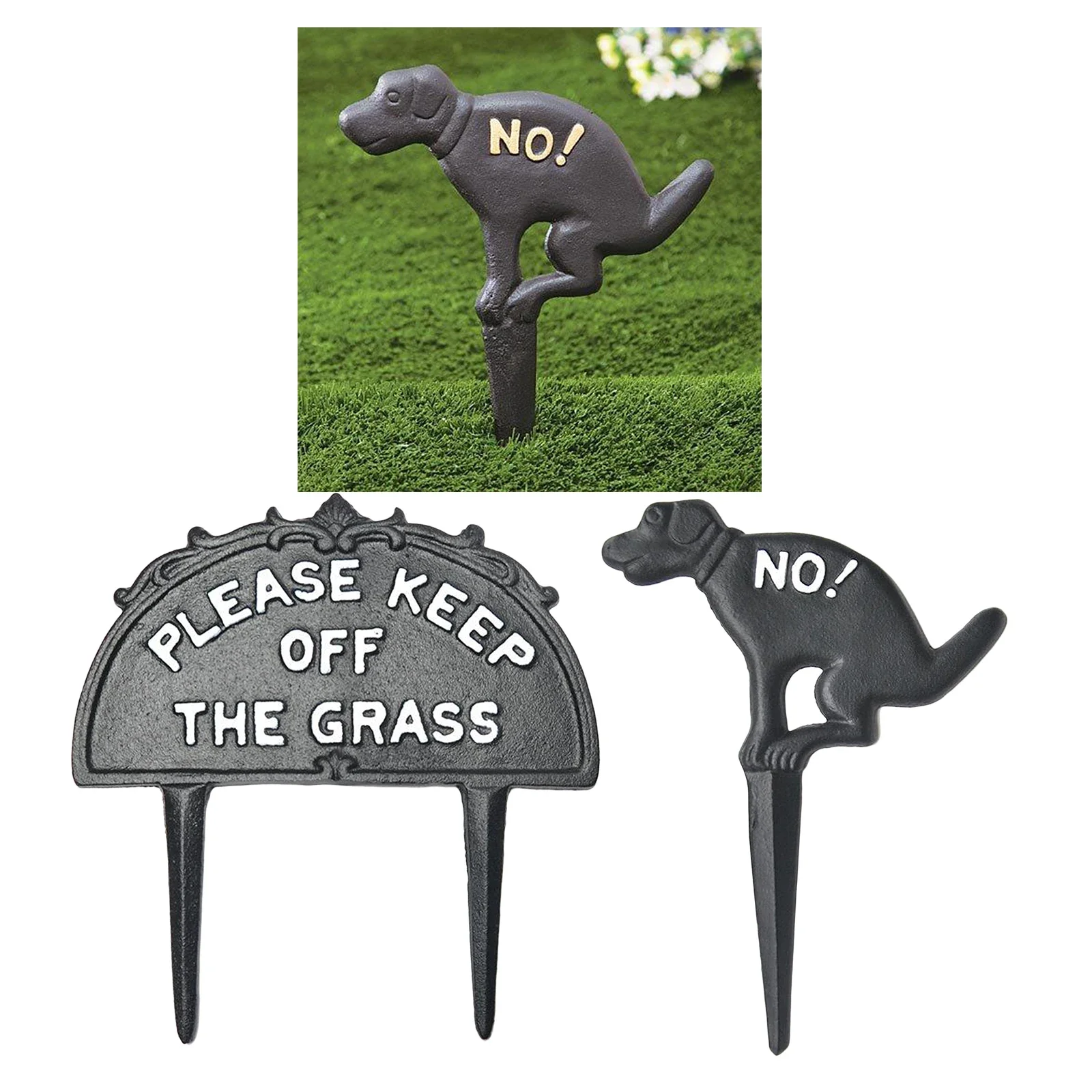 Dog Poop Sign Inserted European American Grass for Home Garden Decoration