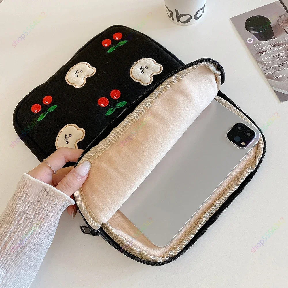 11 Inch Cute Bear Tablet Sleeve Bag Case for Samsung Galaxy Tab A9+ / A9 Plus 2023 SM-X210/X216/X218 Inner Bladder Pouch Cover