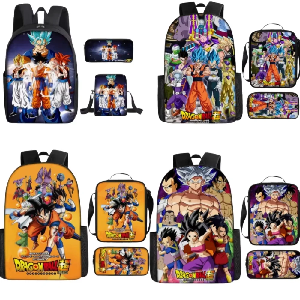

3 шт. аниме Dragon Ball рюкзак набор мультфильм Гоку Супер Сайян большая вместительная сумка на плечо канцелярские школьные ранцы детский подарок