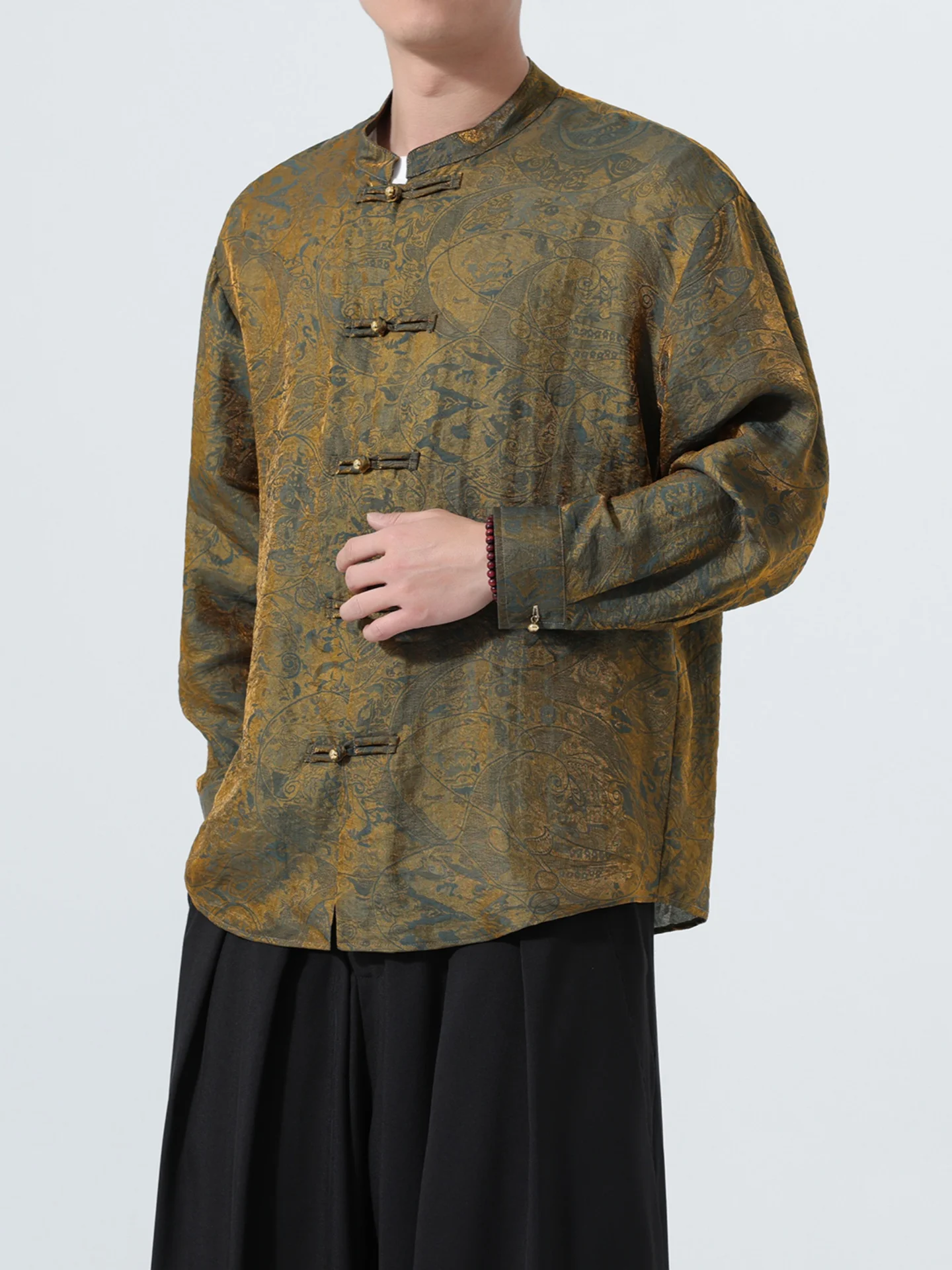 new-2026-men's-tang-costume-shirt-long-sleeve-chinese-style-outerwear-casual-embroidered-no-iron-treatment-spring-top