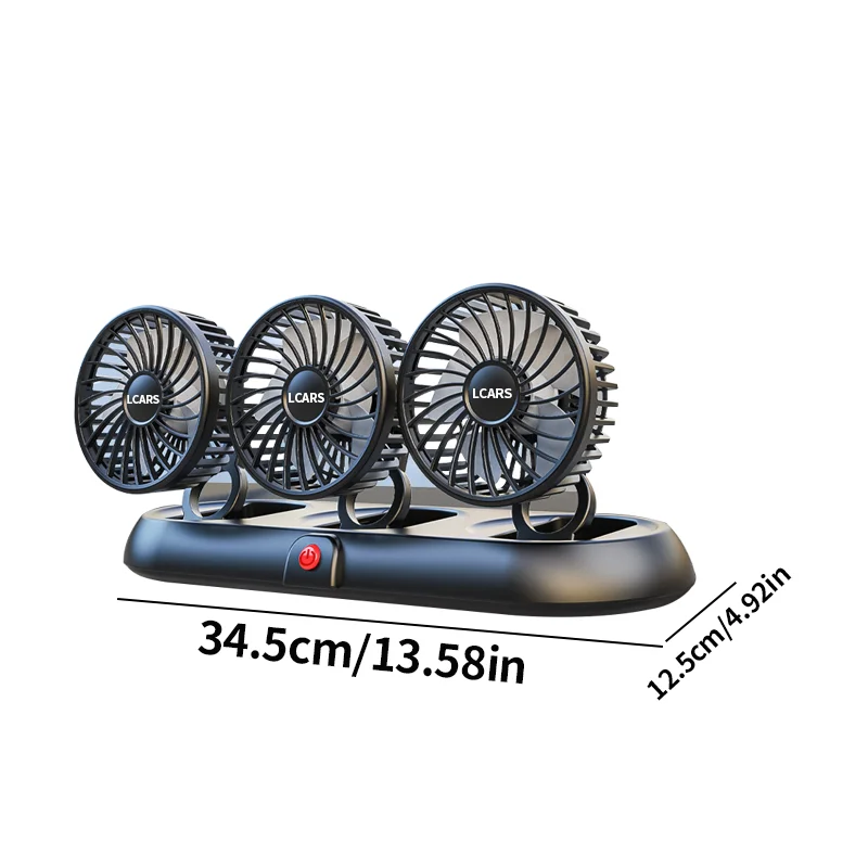 3-Head 5V USB Car Fan with 3 Adjustable Speeds Cooling Auto Cooler Air Ventilation System with Wind Regulation Car Accessories view 6
